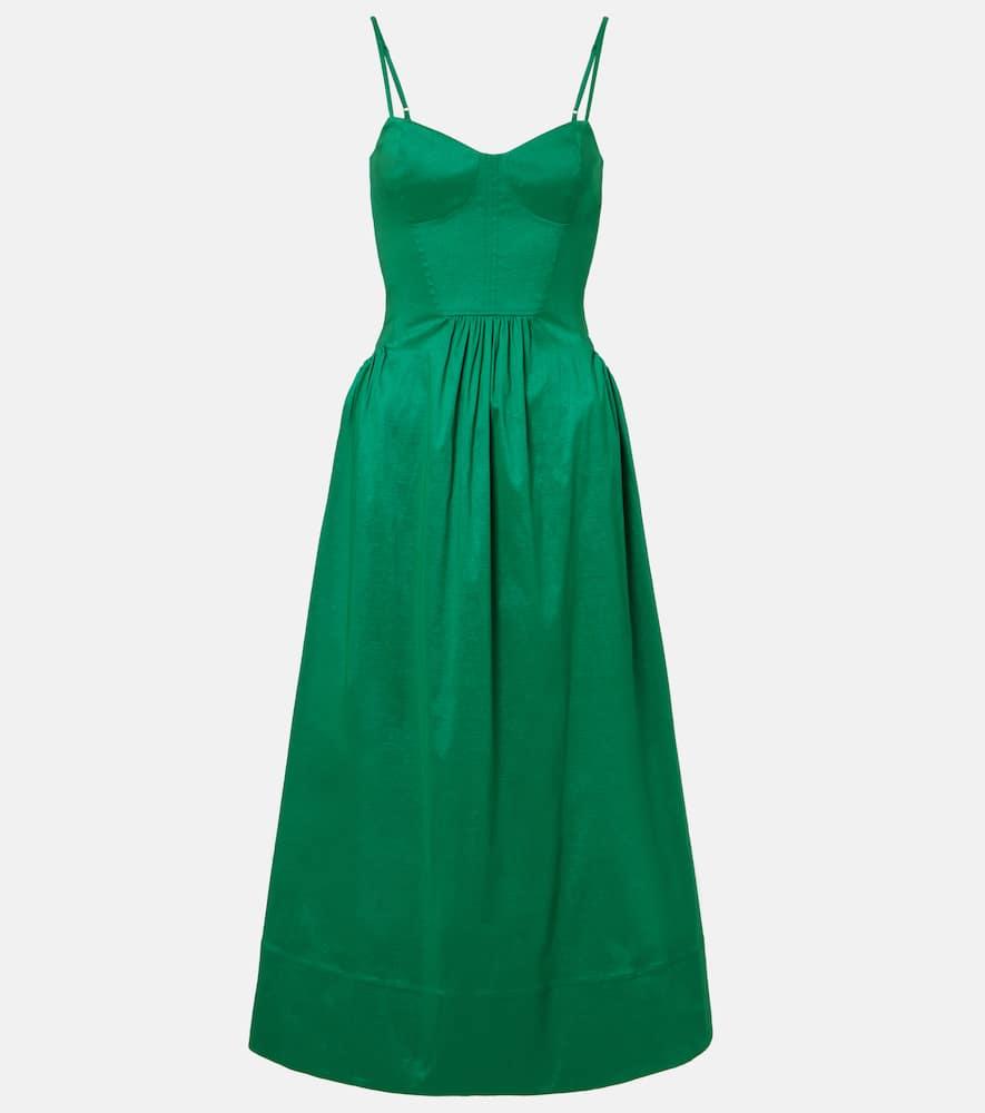 rebecca vallance bailey belted pleated midi dress