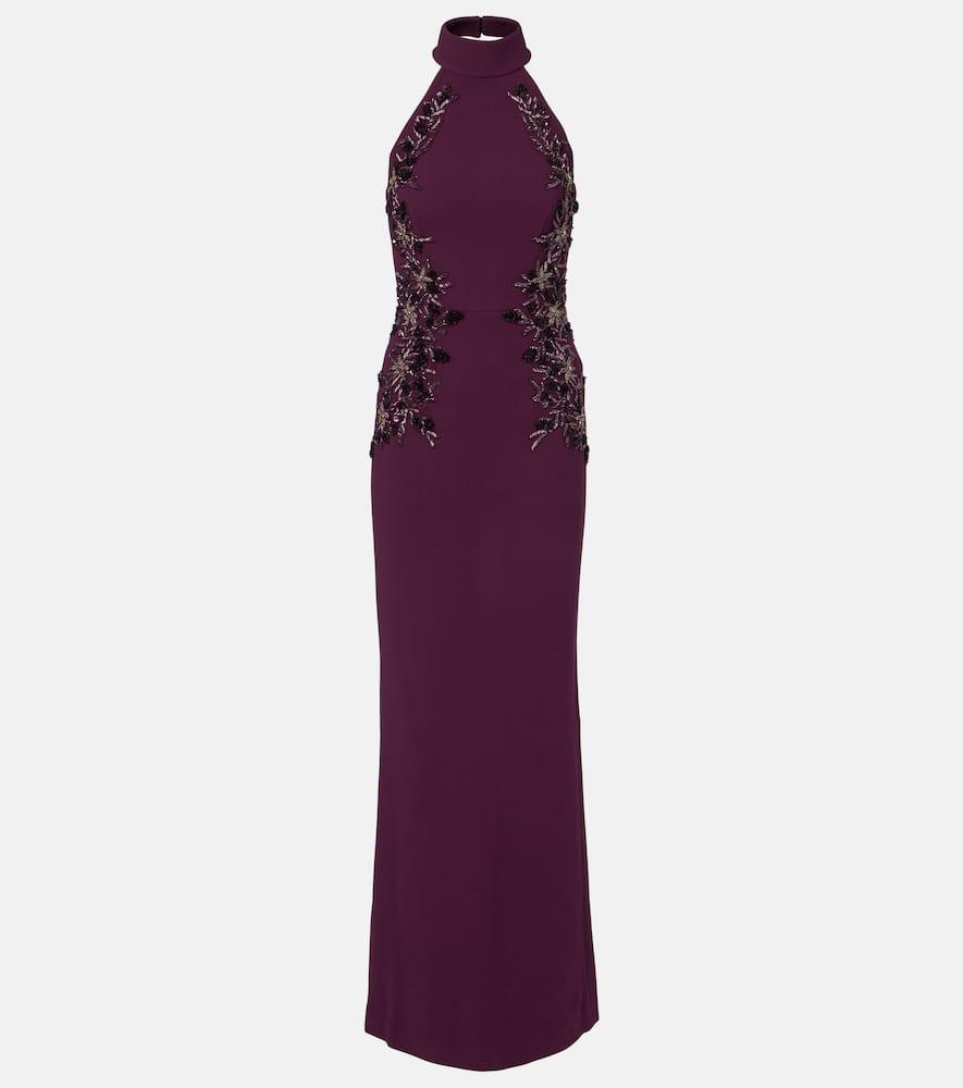 rebecca vallance beatrice embellished crêpe gown