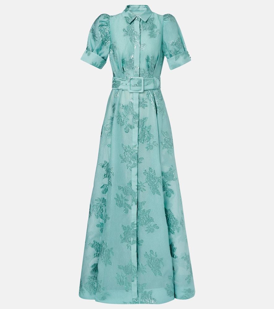 rebecca vallance benette belted brocade shirt dress