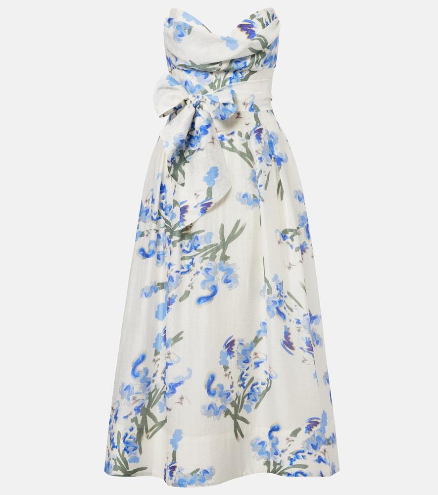 rebecca vallance bluebell draped floral midi dress