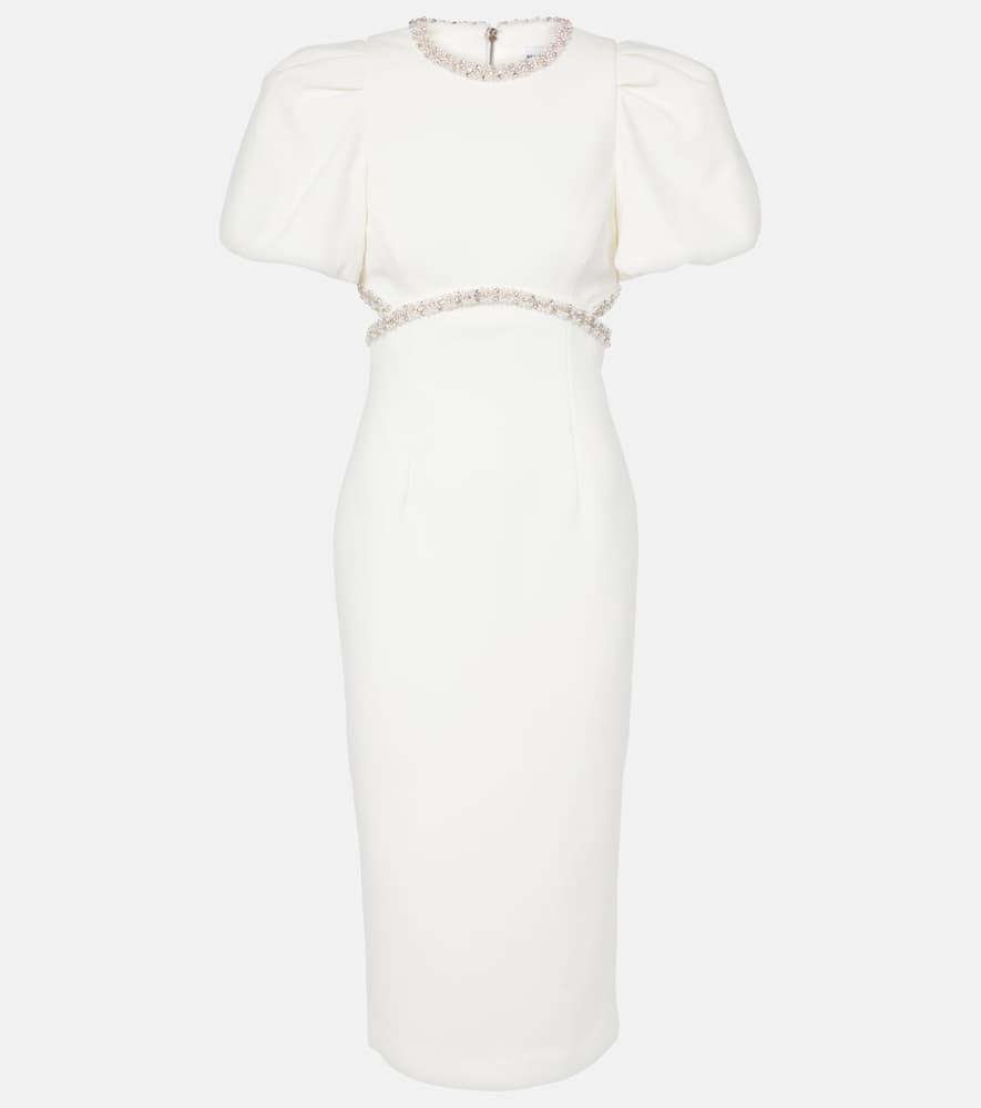 rebecca vallance bridal alicia embellished crêpe midi dress