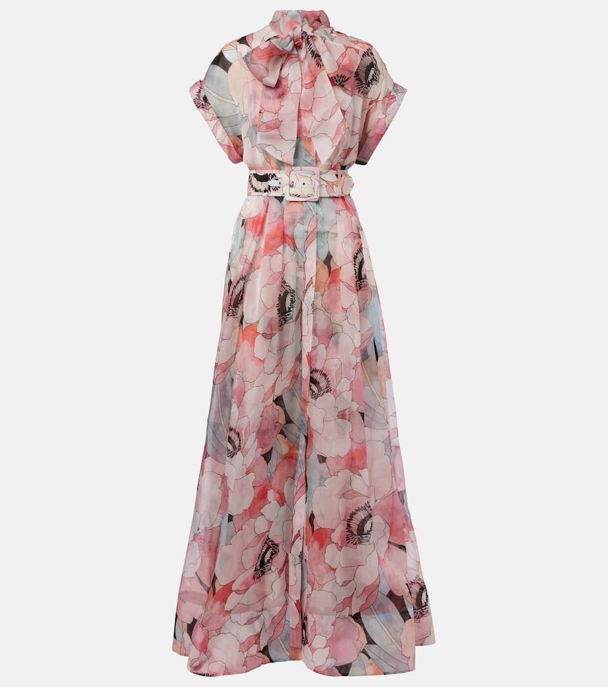 rebecca vallance bridal bouquet floral silk organza gown