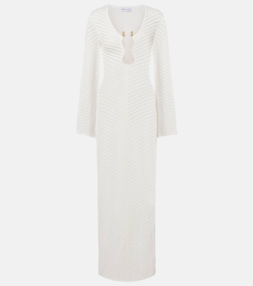 rebecca vallance cassis chevron knitted maxi dress