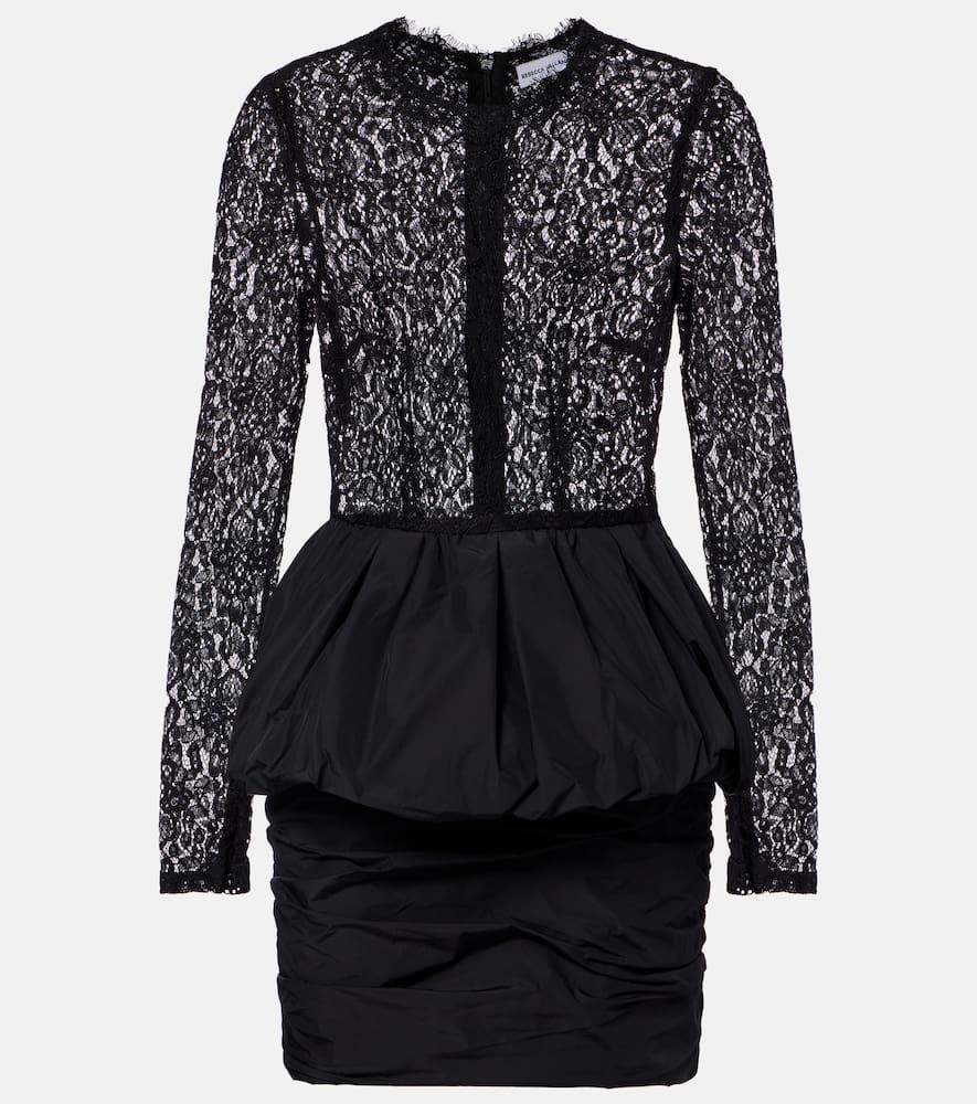 rebecca vallance dixie peplum lace and taffeta minidress