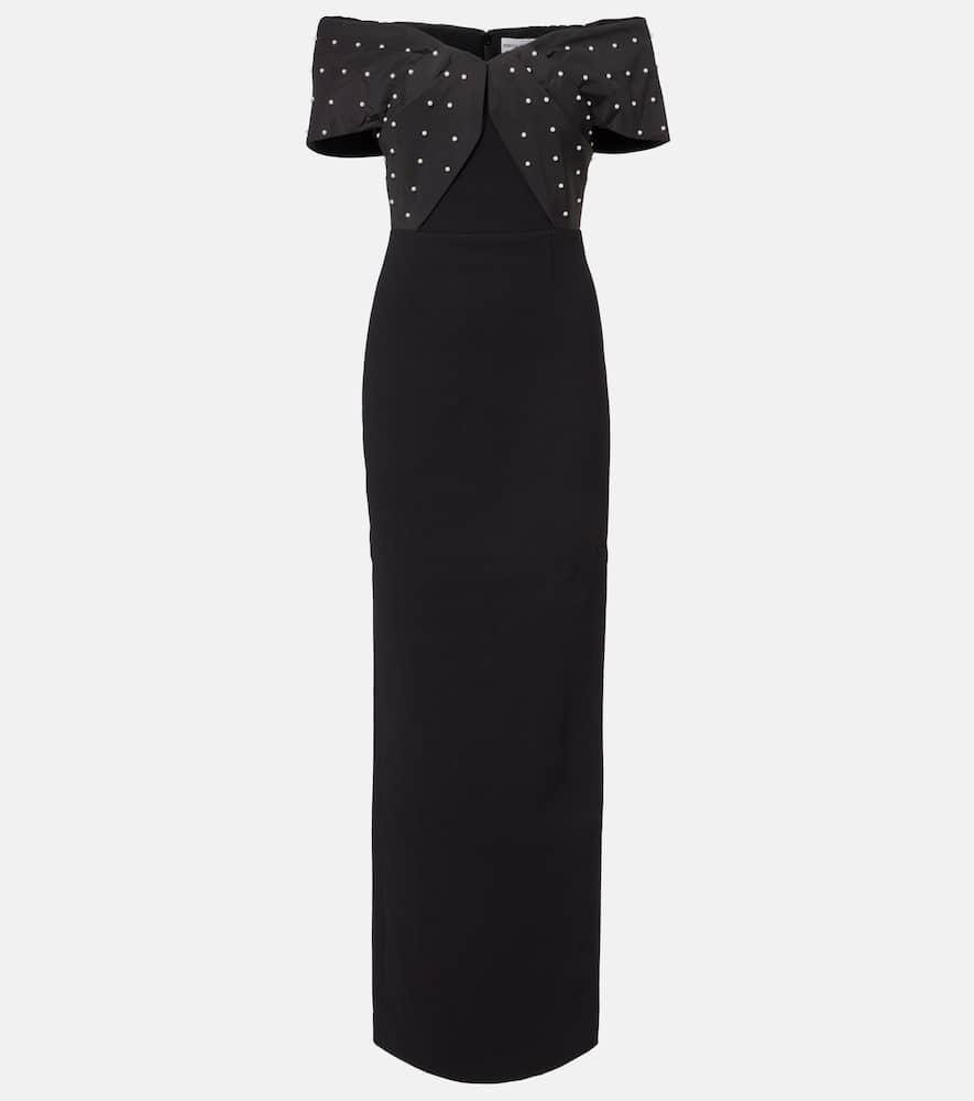 rebecca vallance ederson embellished crêpe bustier gown