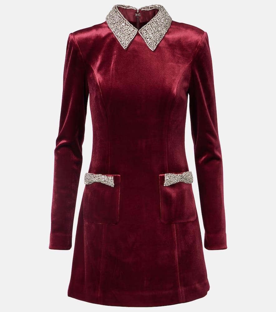 rebecca vallance edwiena embellished velvet minidress