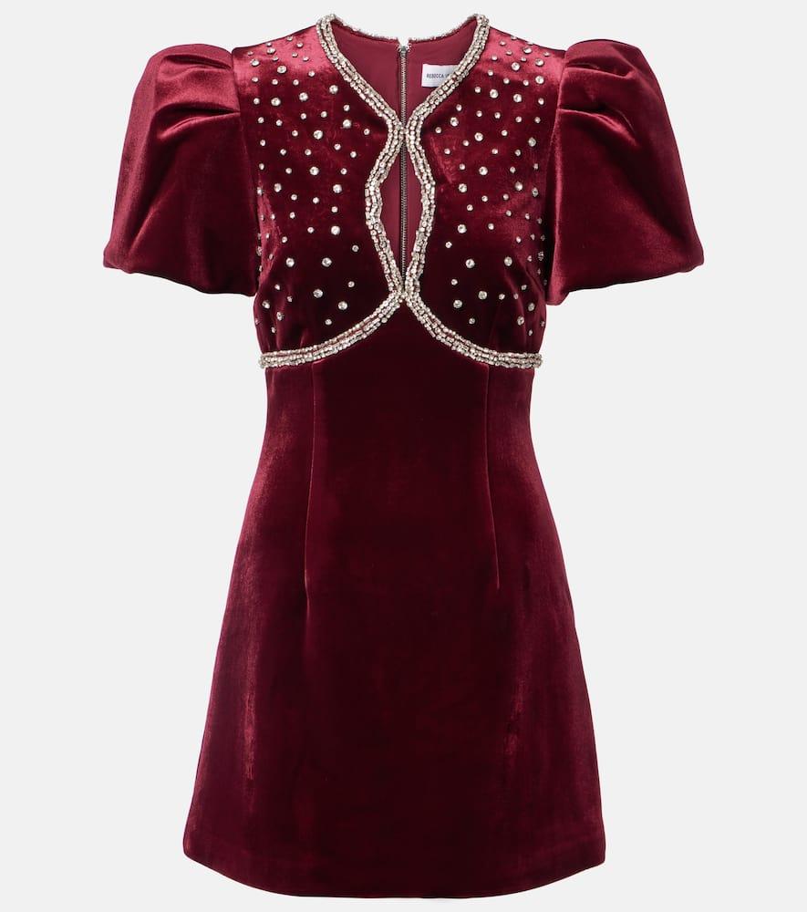 rebecca vallance edwiena embellished velvet minidress