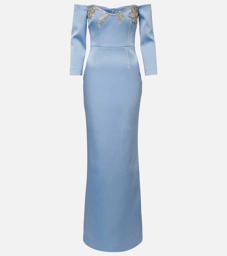 rebecca vallance kai embellished satin bustier gown