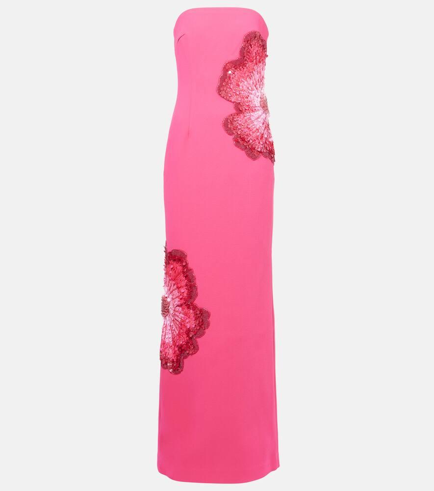 rebecca vallance layana embellished strapless gown