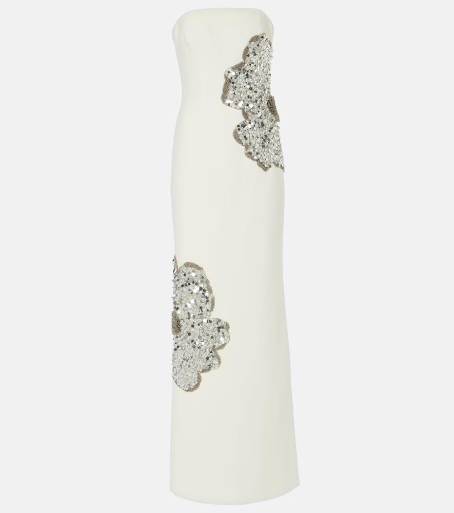 rebecca vallance layana strapless embellished gown