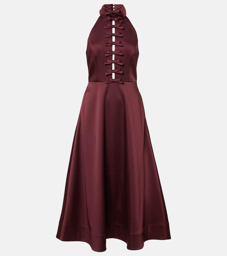 rebecca vallance merlot satin cocktail dress