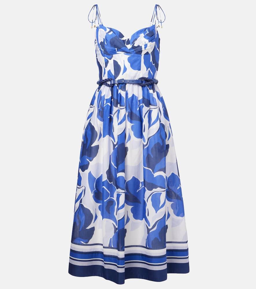 rebecca vallance paros floral cotton midi dress