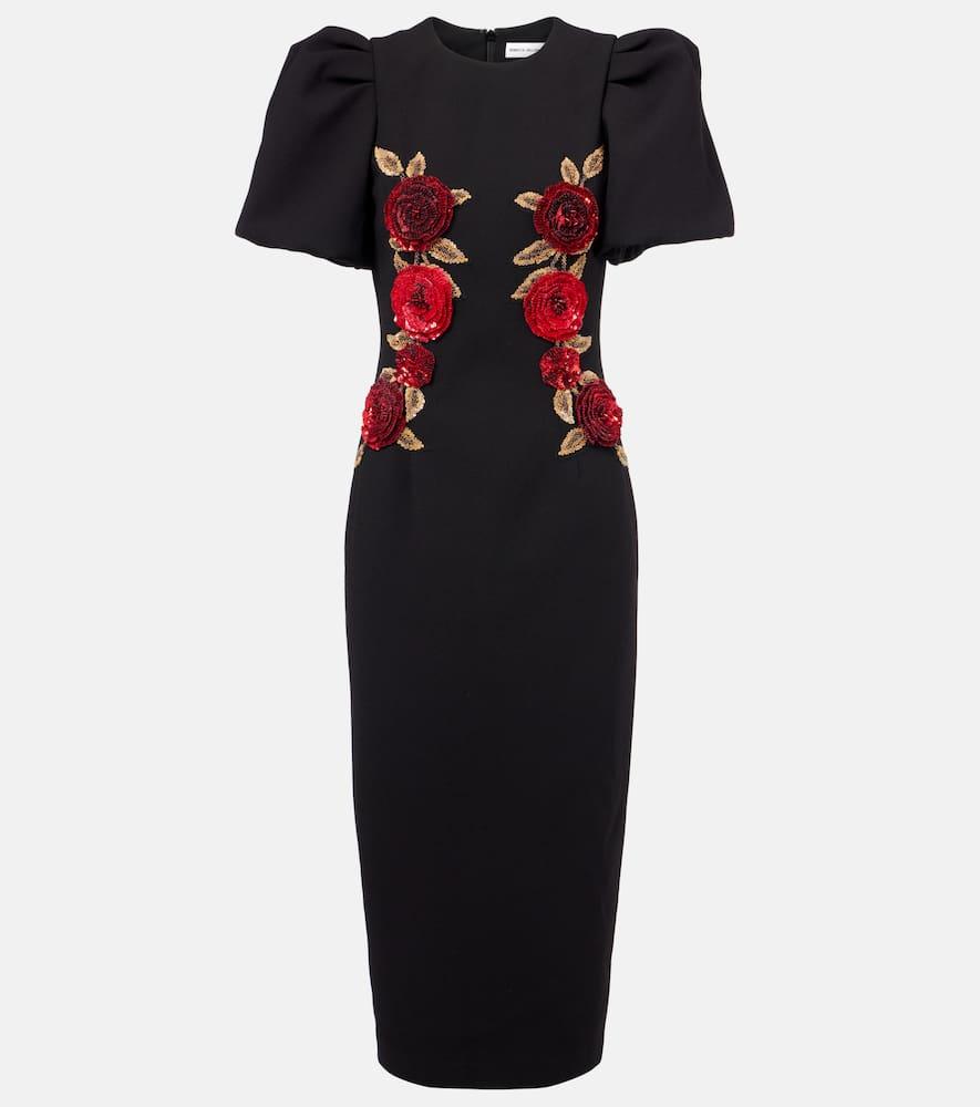rebecca vallance rosette embellished midi dress