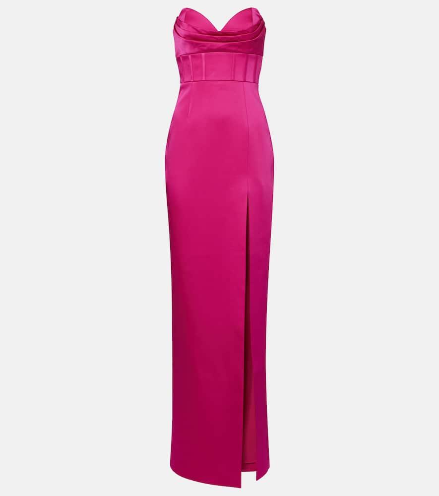 rebecca vallance saskia satin bustier gown