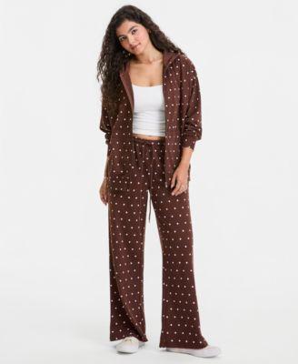 rebel veil zippered hoodie wide leg pants