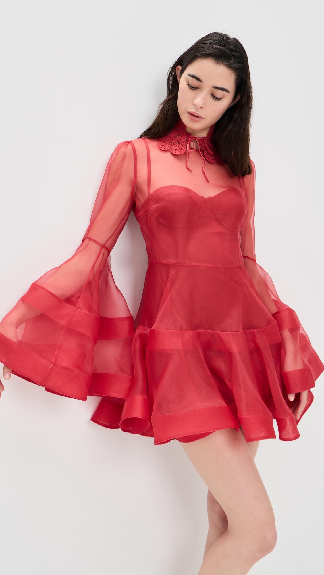 rebellion lantern silk mini dress