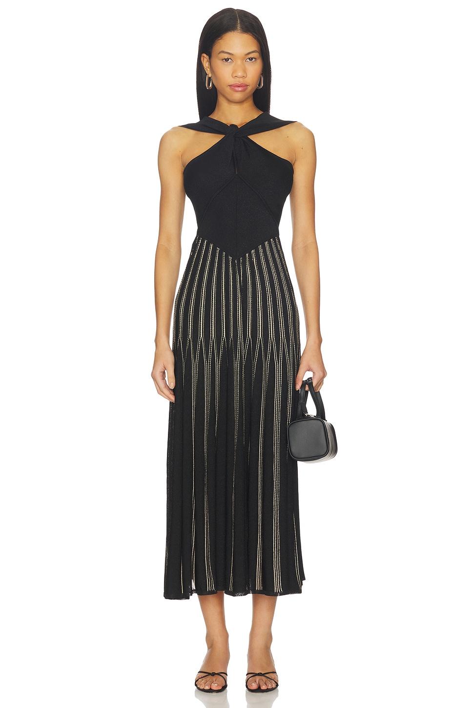 rebellion striped halter dress