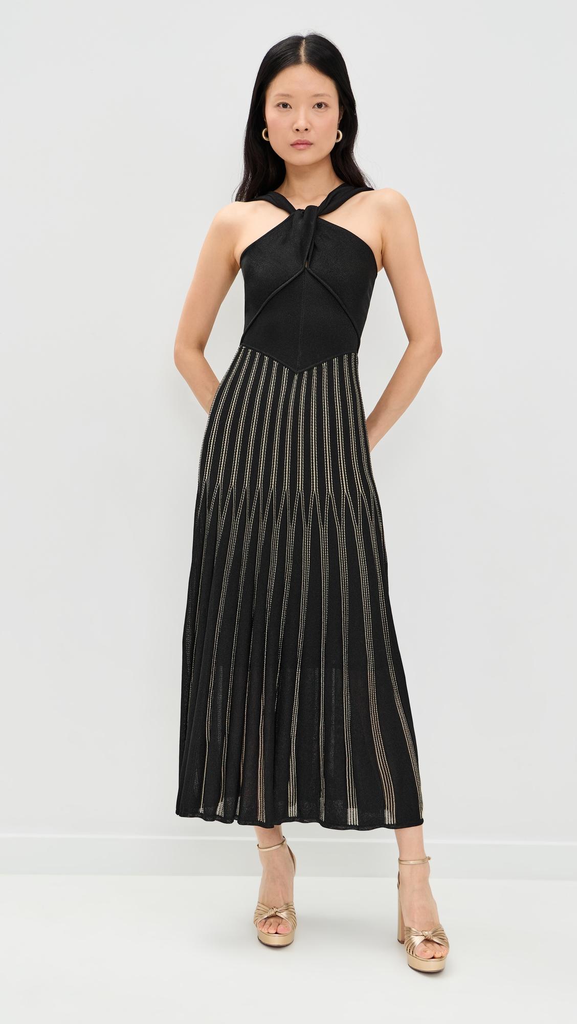 rebellion striped halter dress