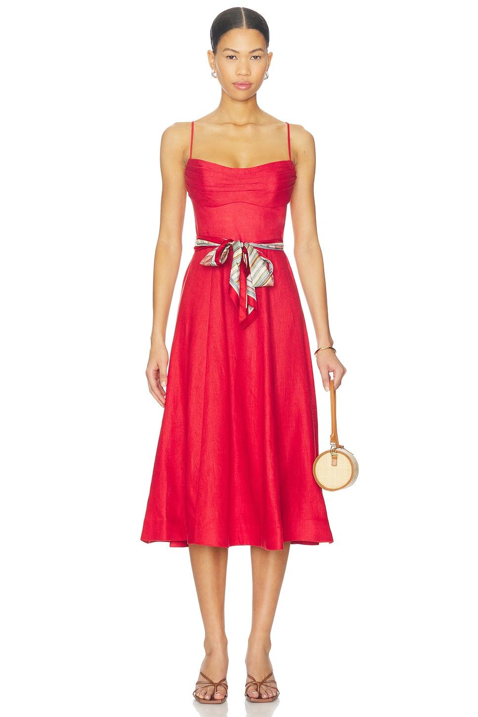 rebellion tuck midi dress