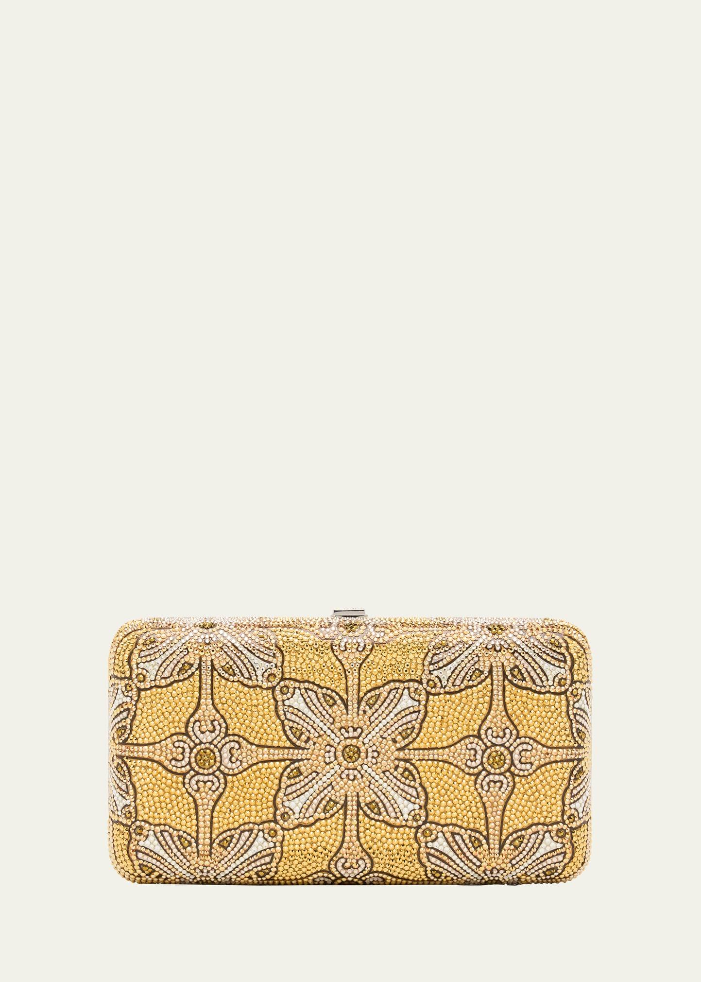 rectangle gilded stamp crystal clutch bag