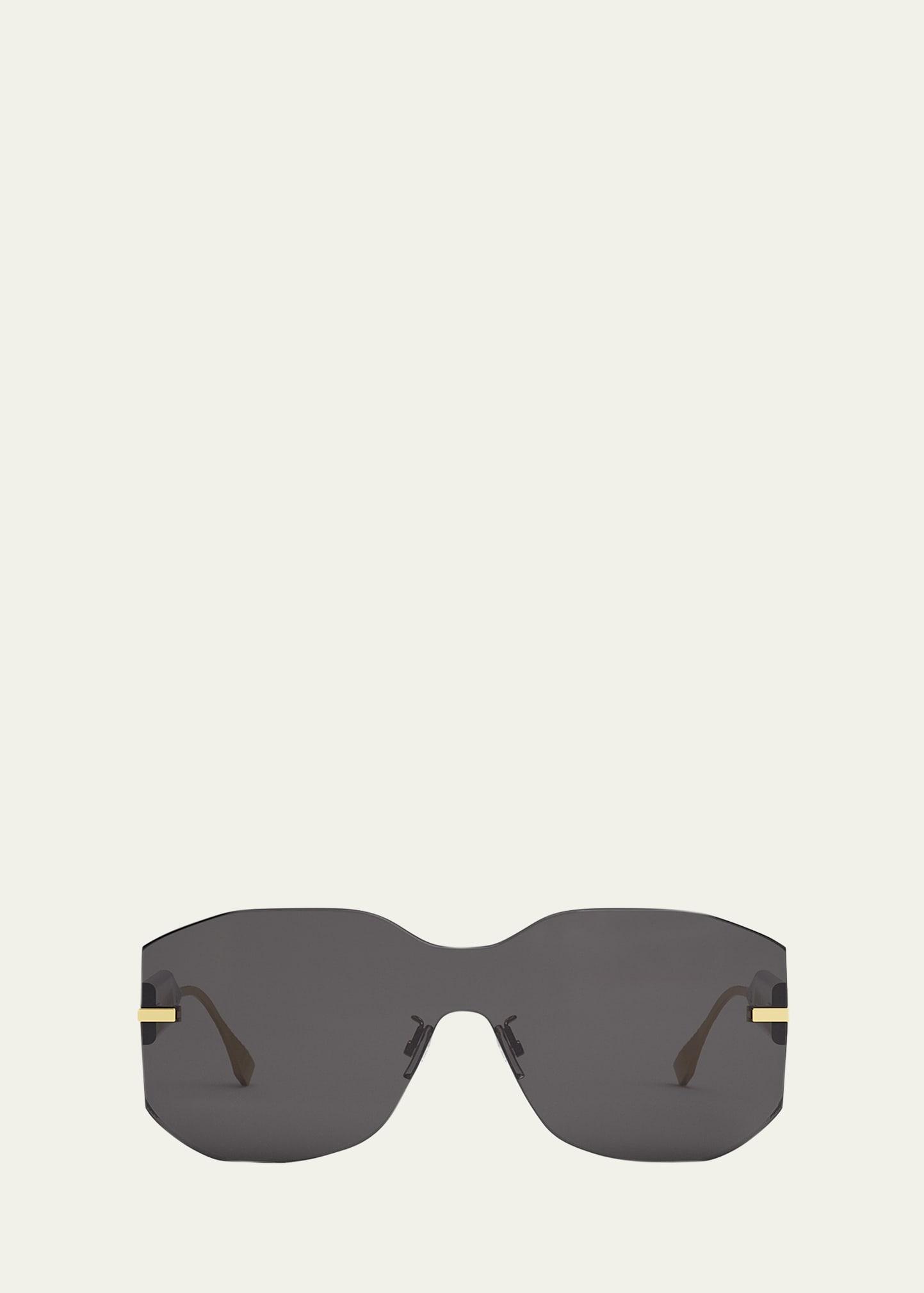 rectangular metal shield sunglasses