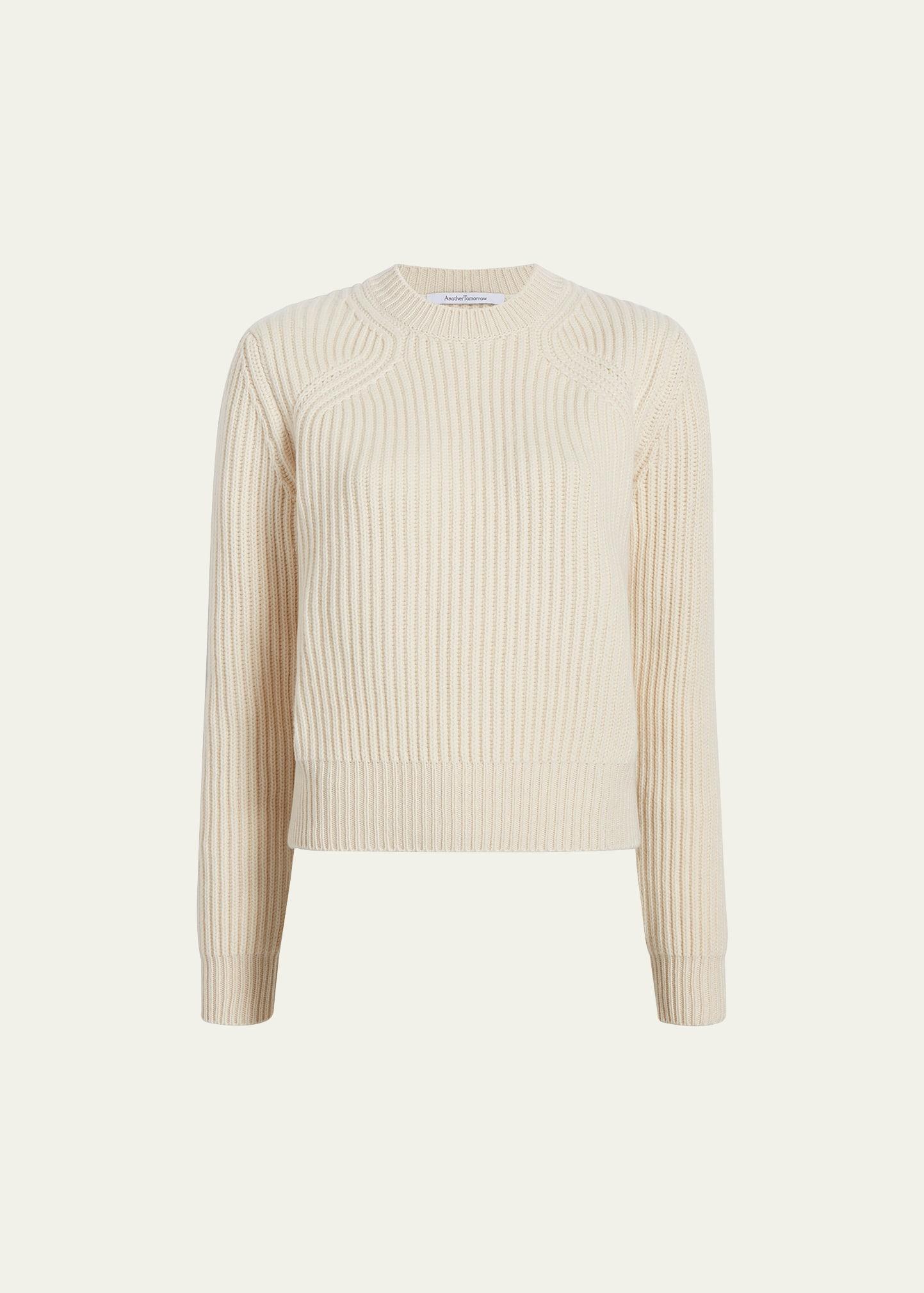 recycled cashmere rib sweater