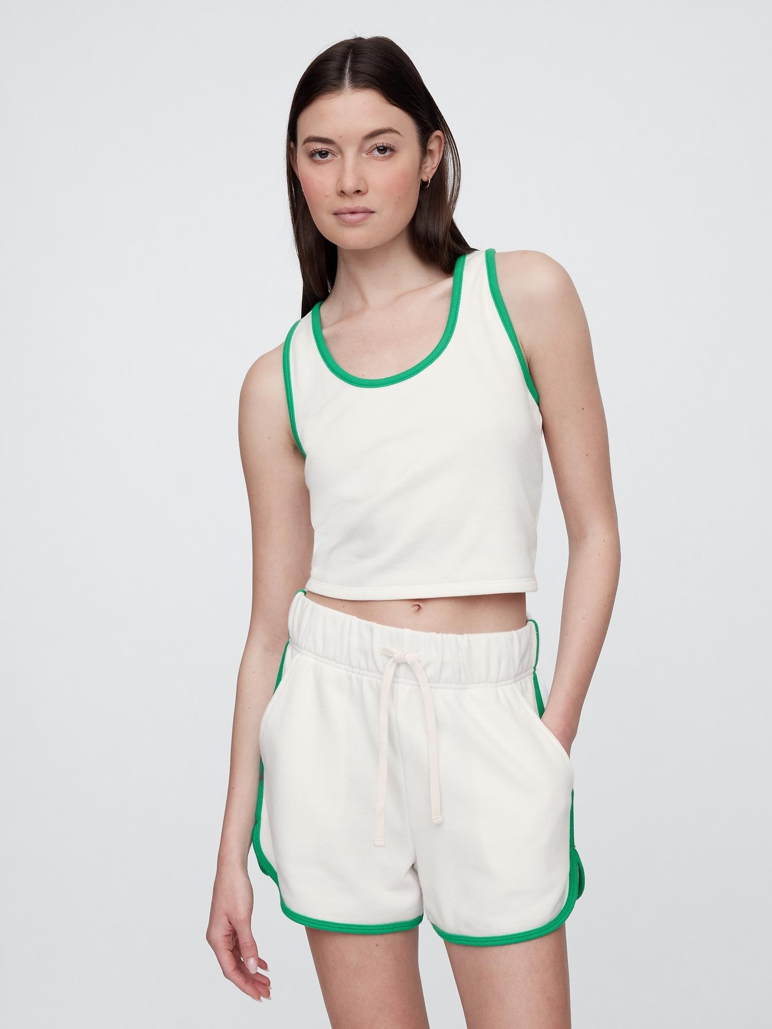 recycled cropped pique tank top