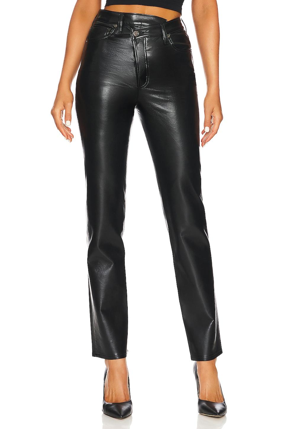 recycled leather criss cross straight