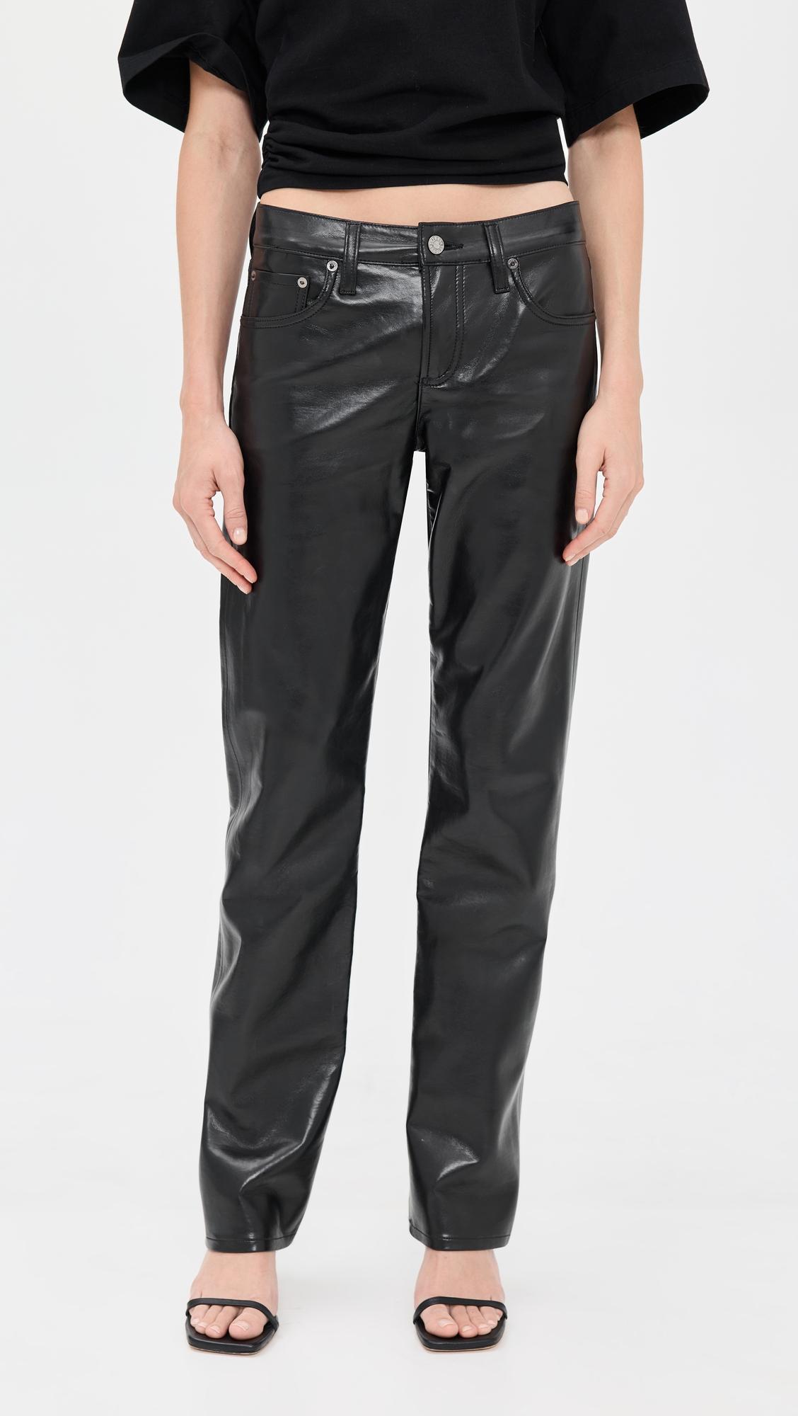 recycled leather slim jeans