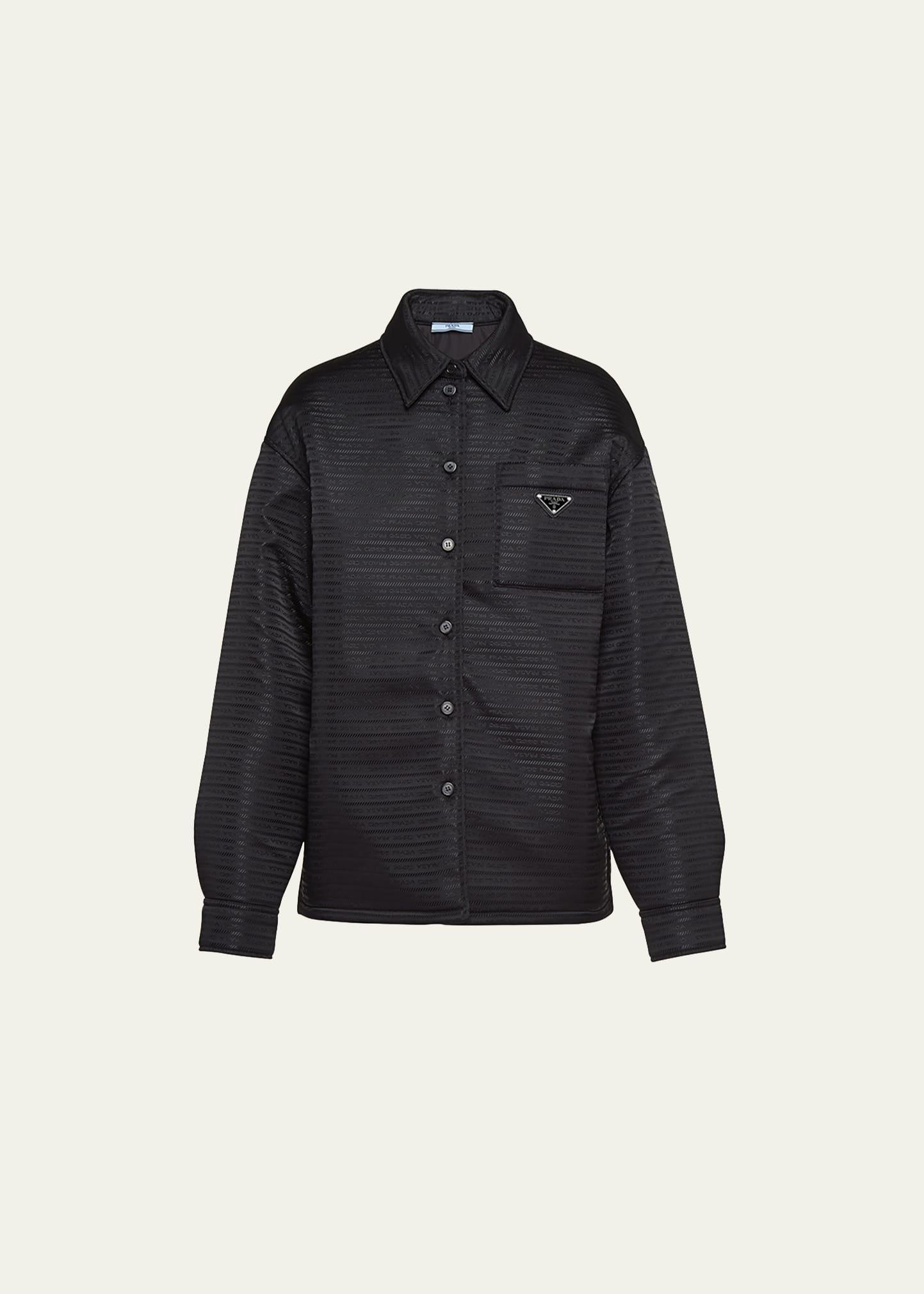 recycled nylon logo-print padded shirt