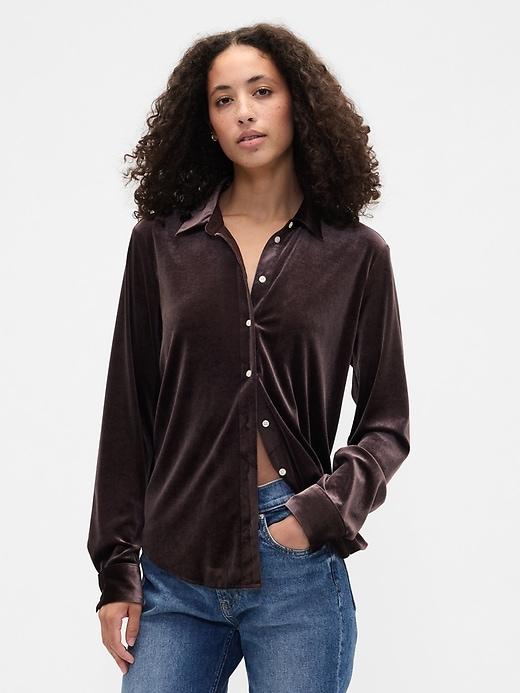 recycled velour easy shirt