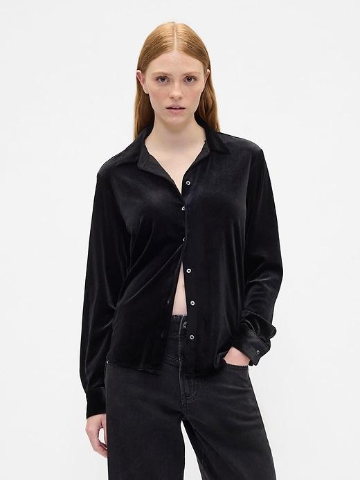 recycled velour easy shirt