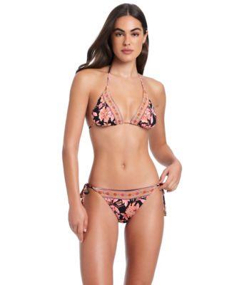 red carter dj vu classic triangle bikini halter bra tie cheeky coverage side bottom