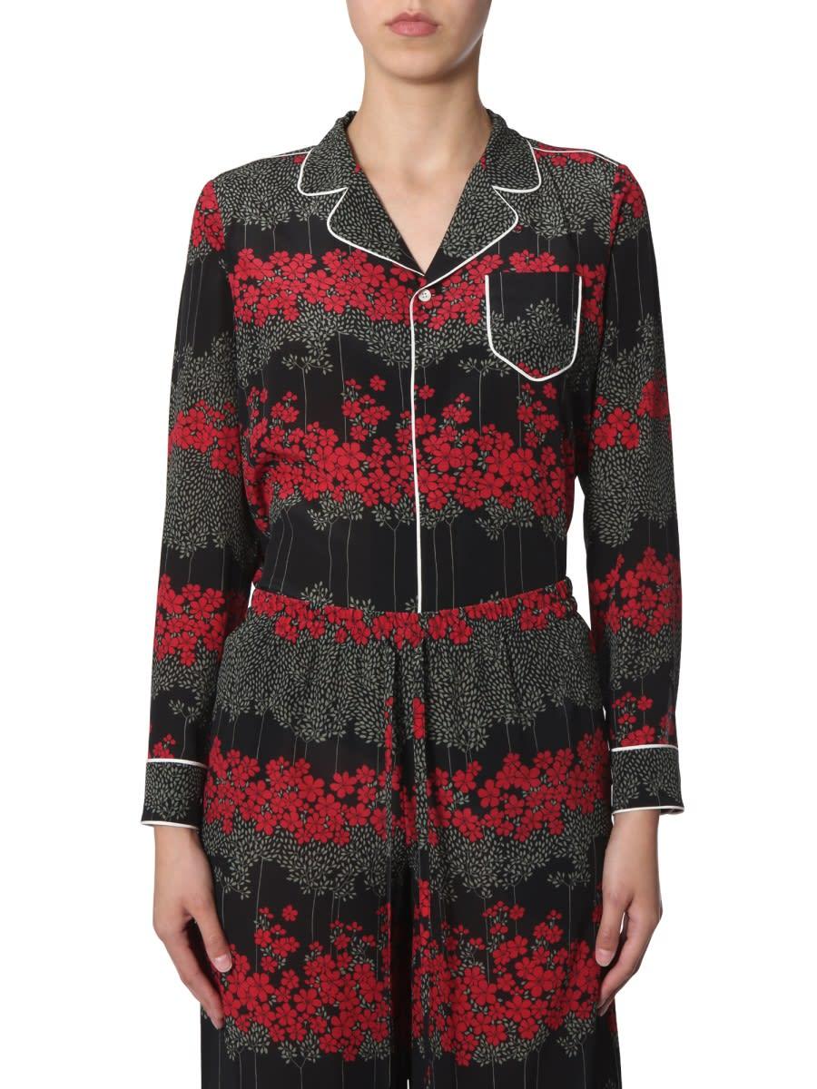 red valentino shirt with dreaming peony print