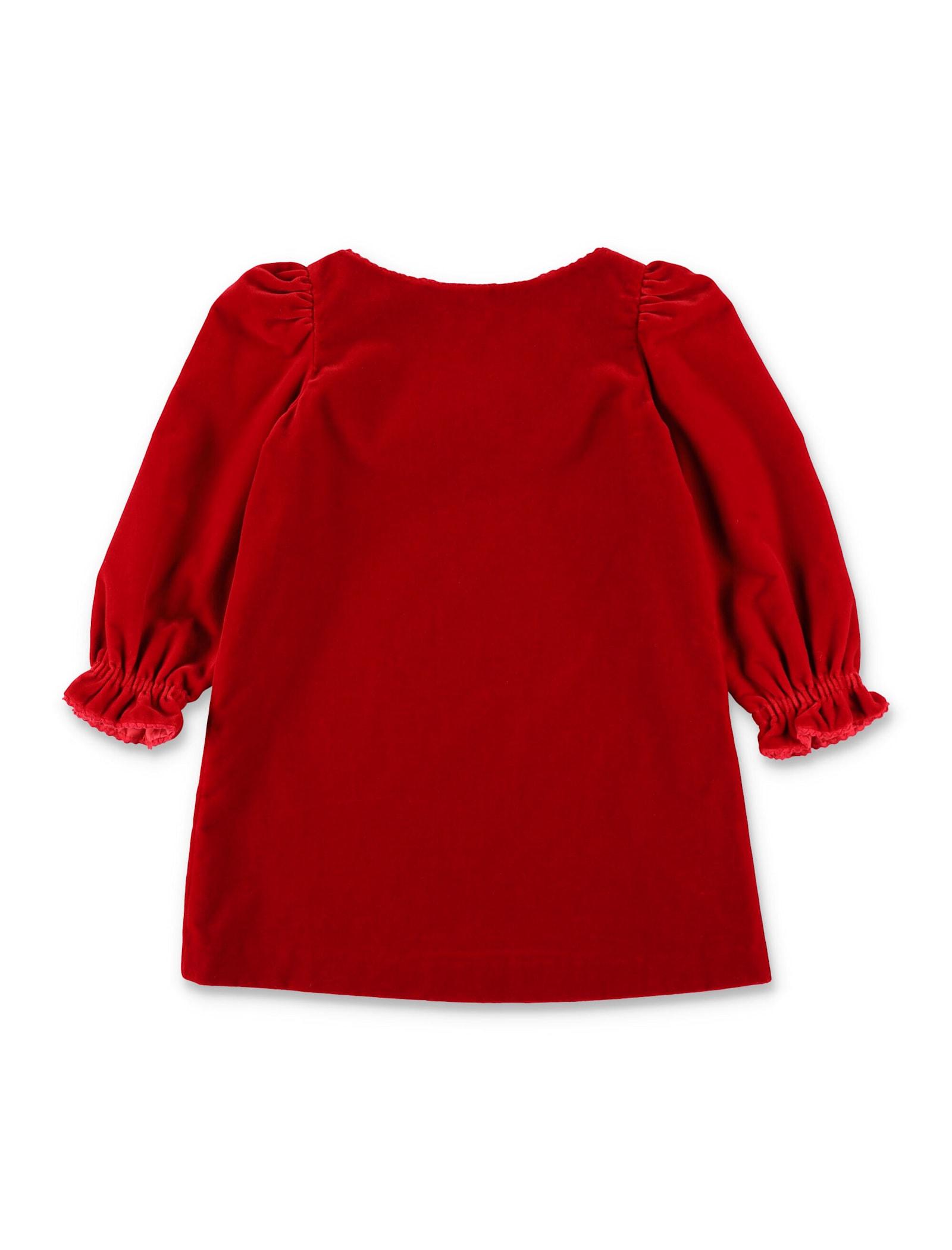 red velvet dress with bow jove bonpoint