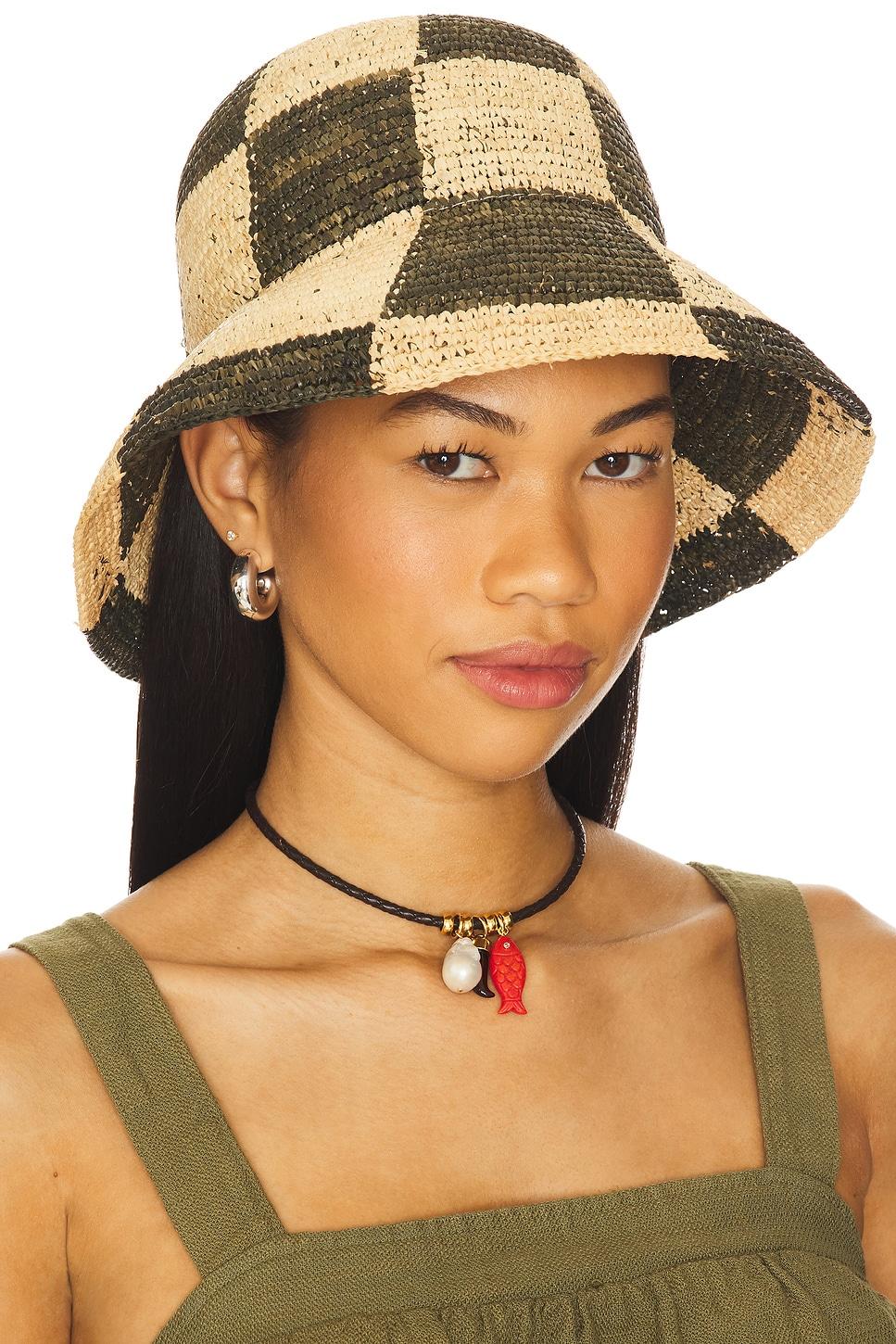 redding bucket hat in white cap & deep forest