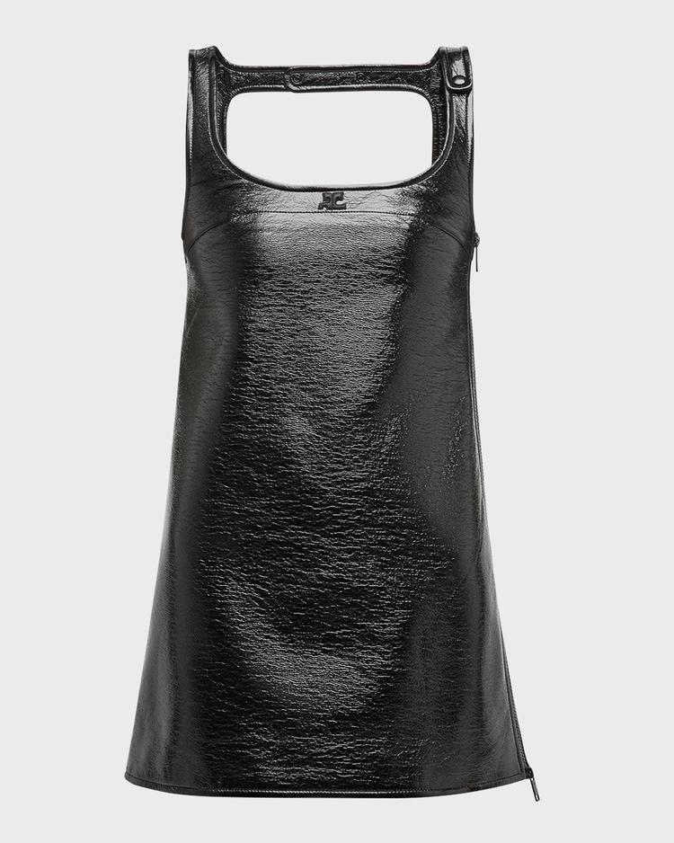 reedition vinyl a-line mini dress