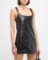 reedition vinyl a-line mini dress