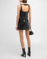 reedition vinyl a-line mini dress