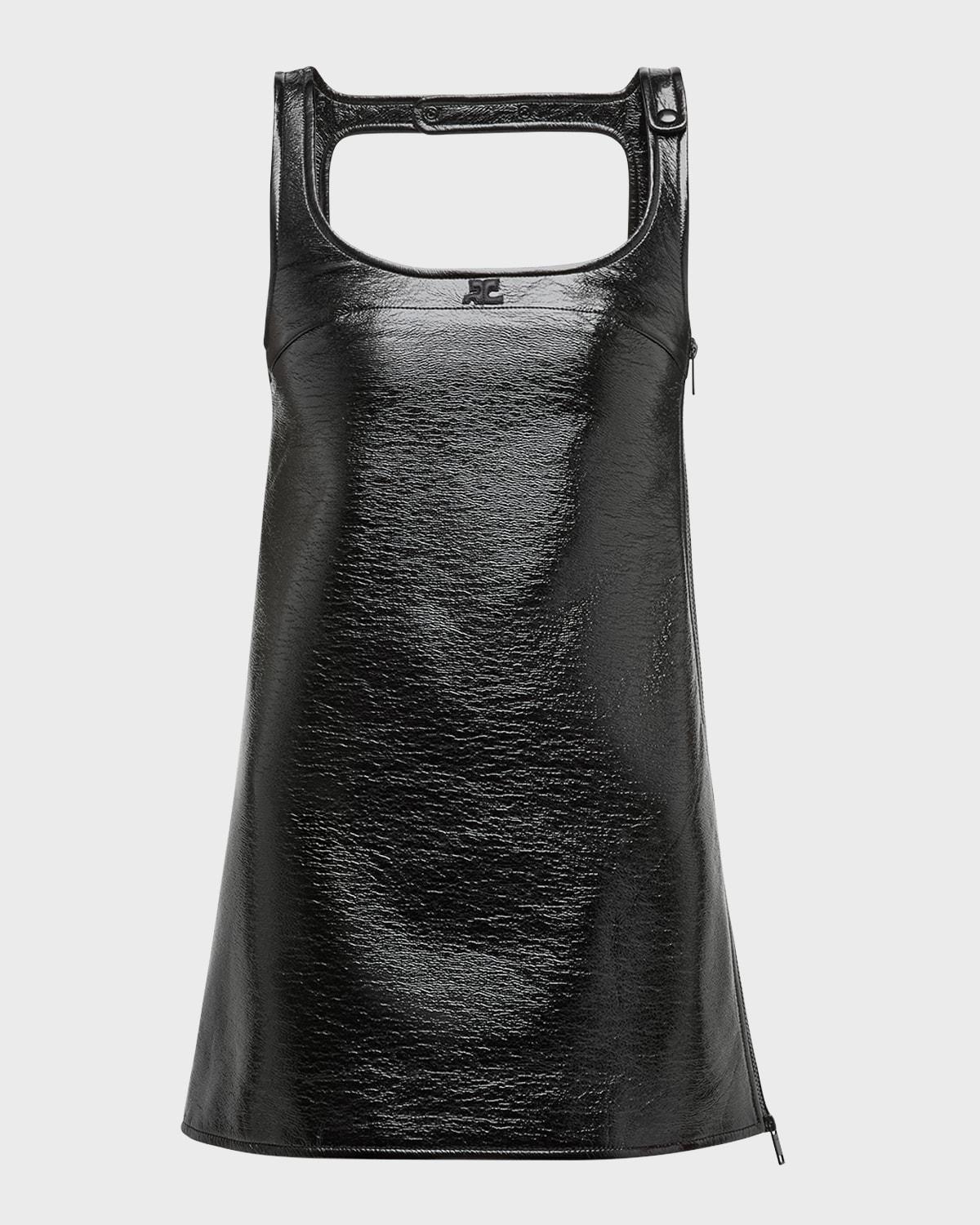reedition vinyl a-line mini dress