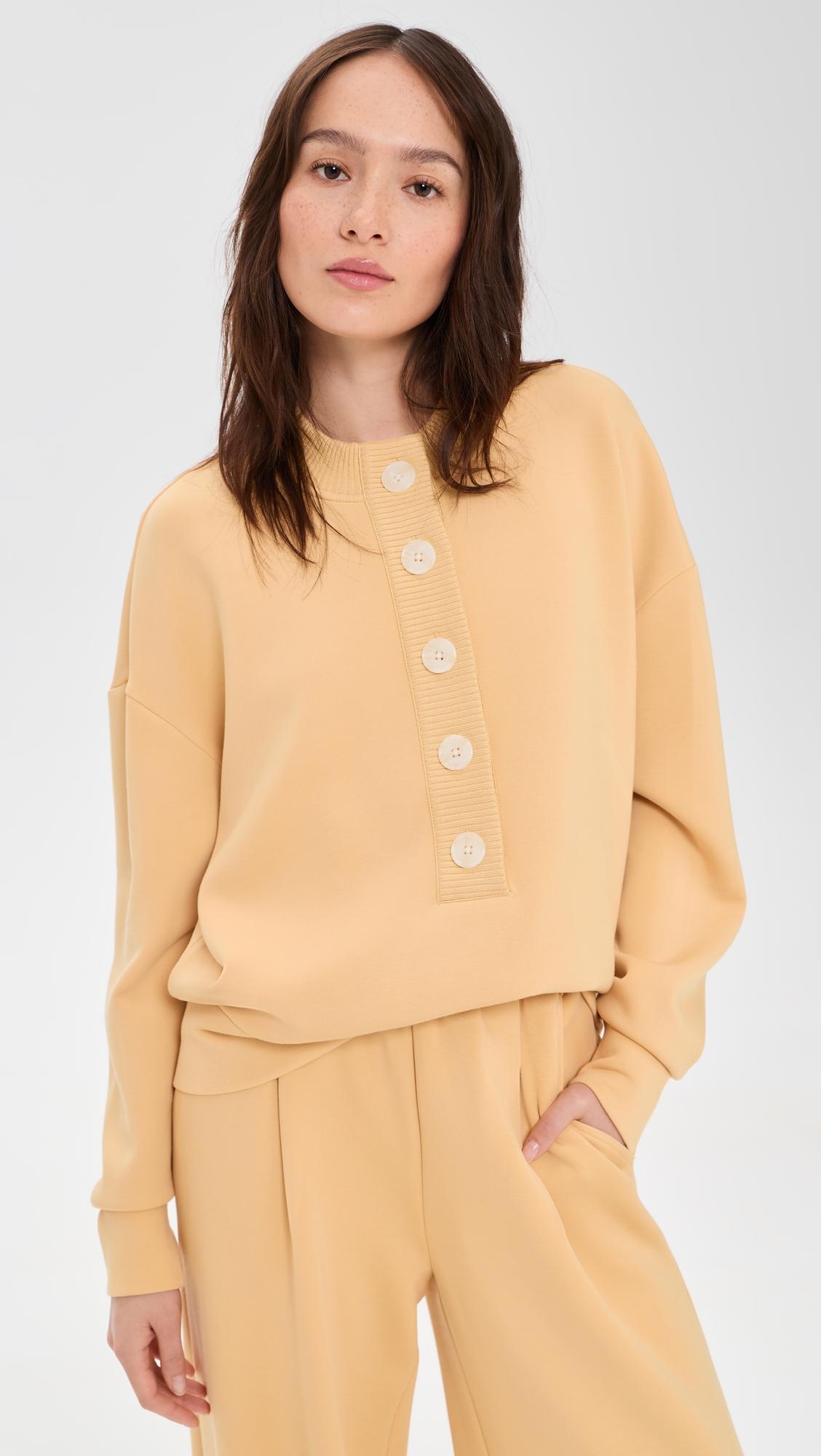 reena button front sweatshirt