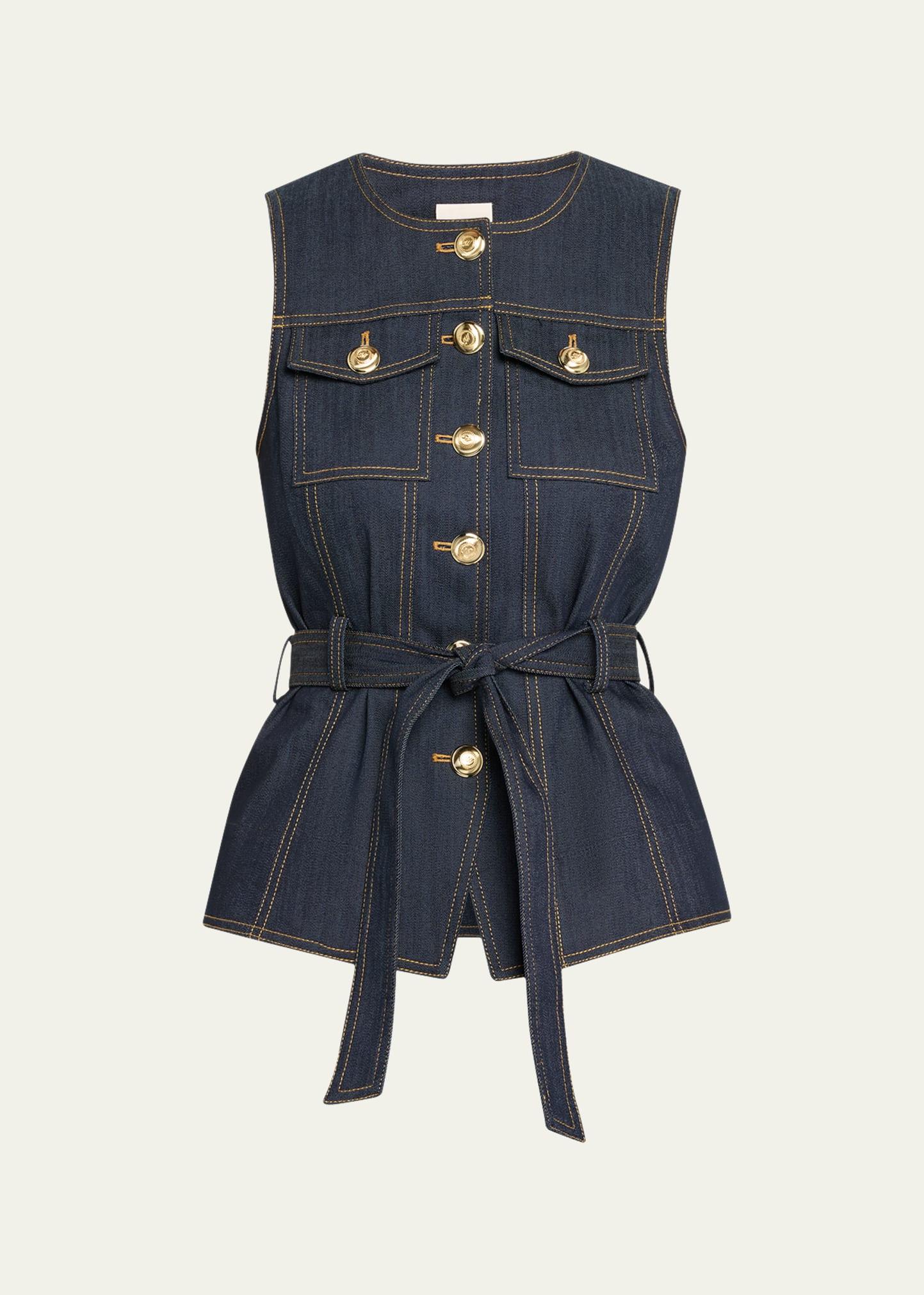 reenee belted denim vest