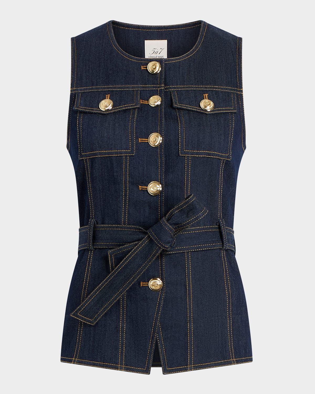 reenee belted denim vest
