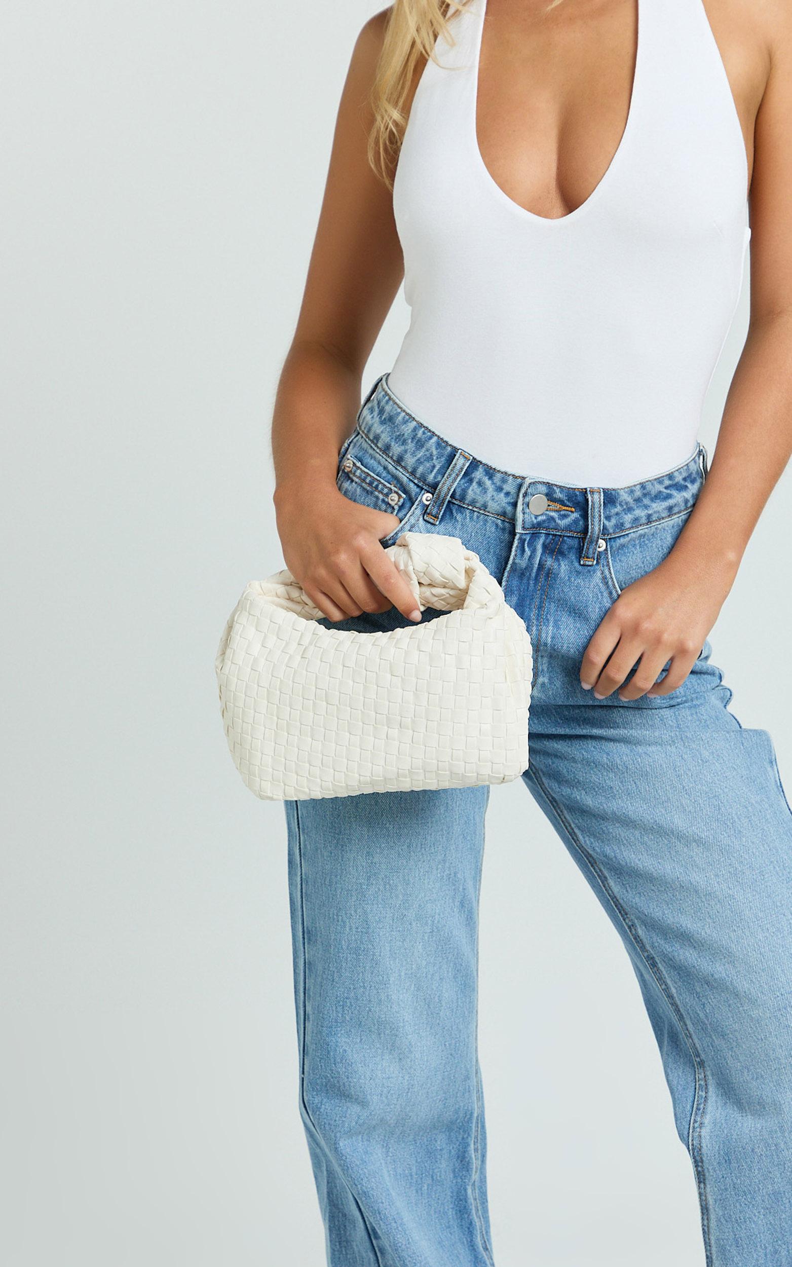 reesley knot handle bag in bone