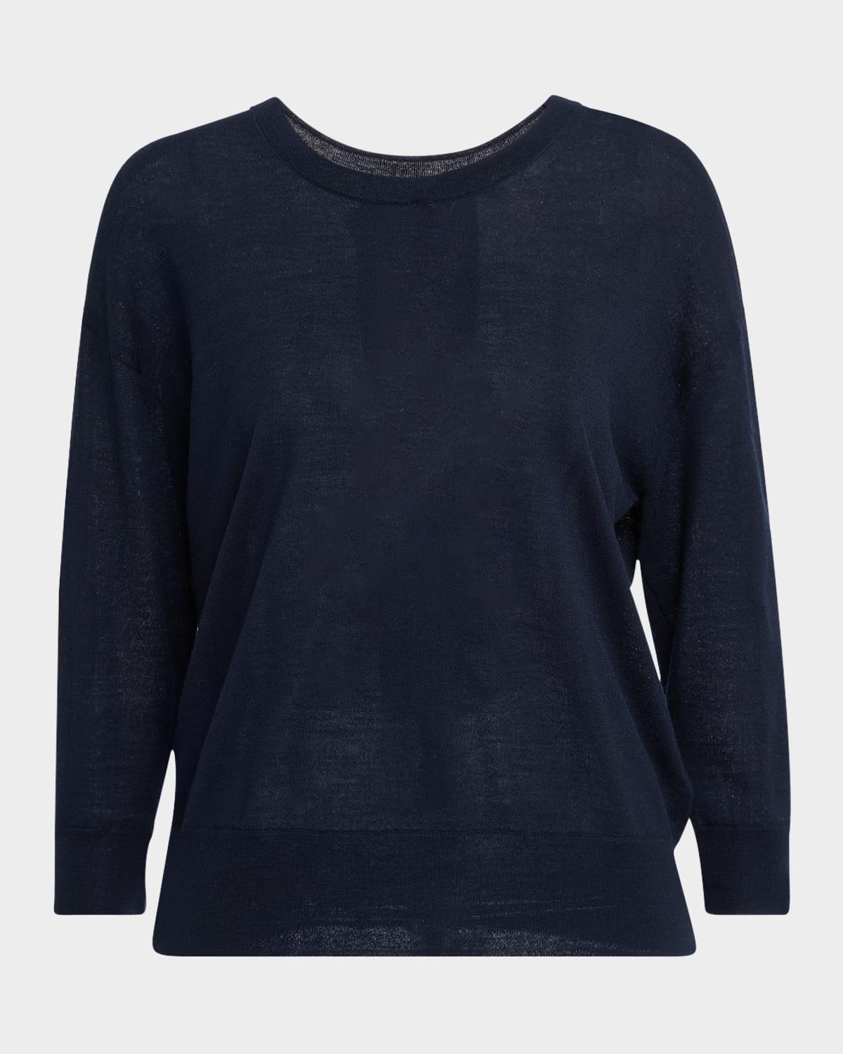 refined essentials cutout bow-back pullover