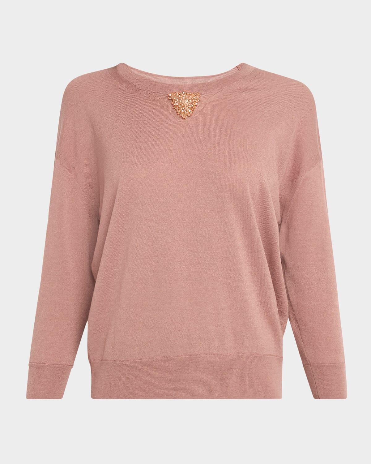 refined essentials i bead-embellished pullover