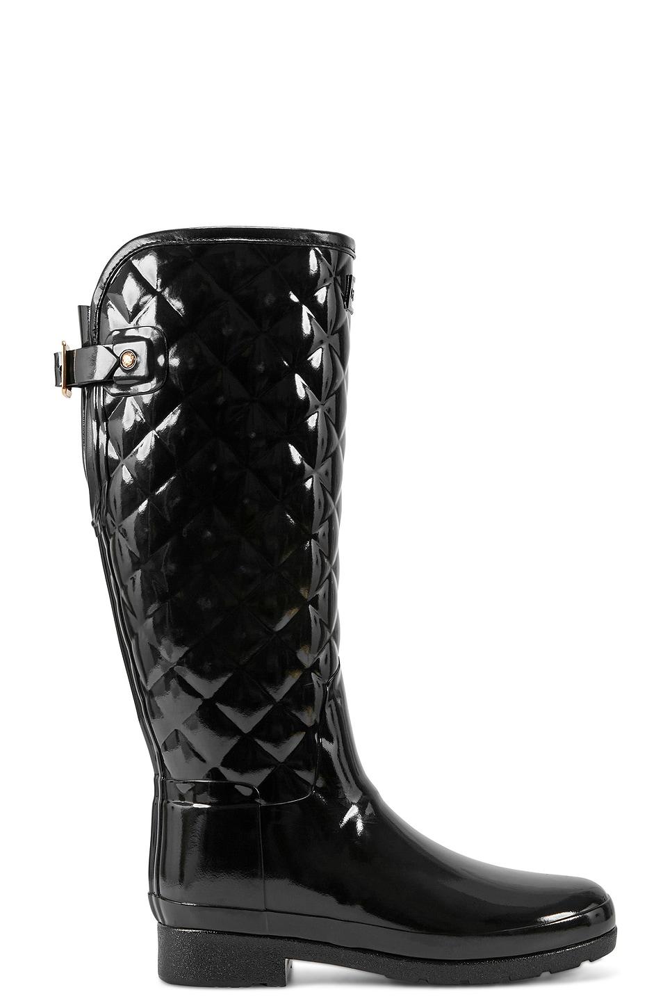 refined gloss quilt tall boot