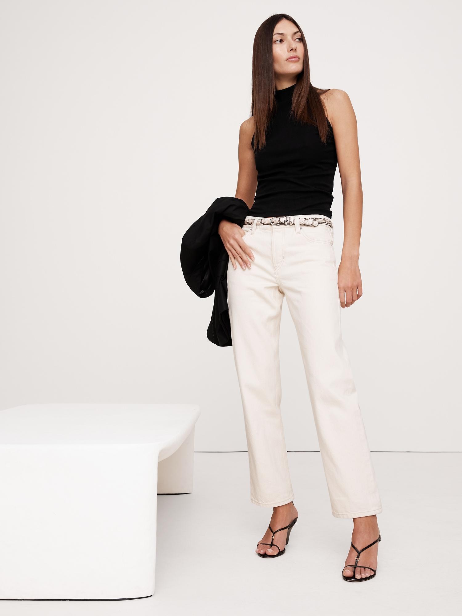 refined mock-neck tank