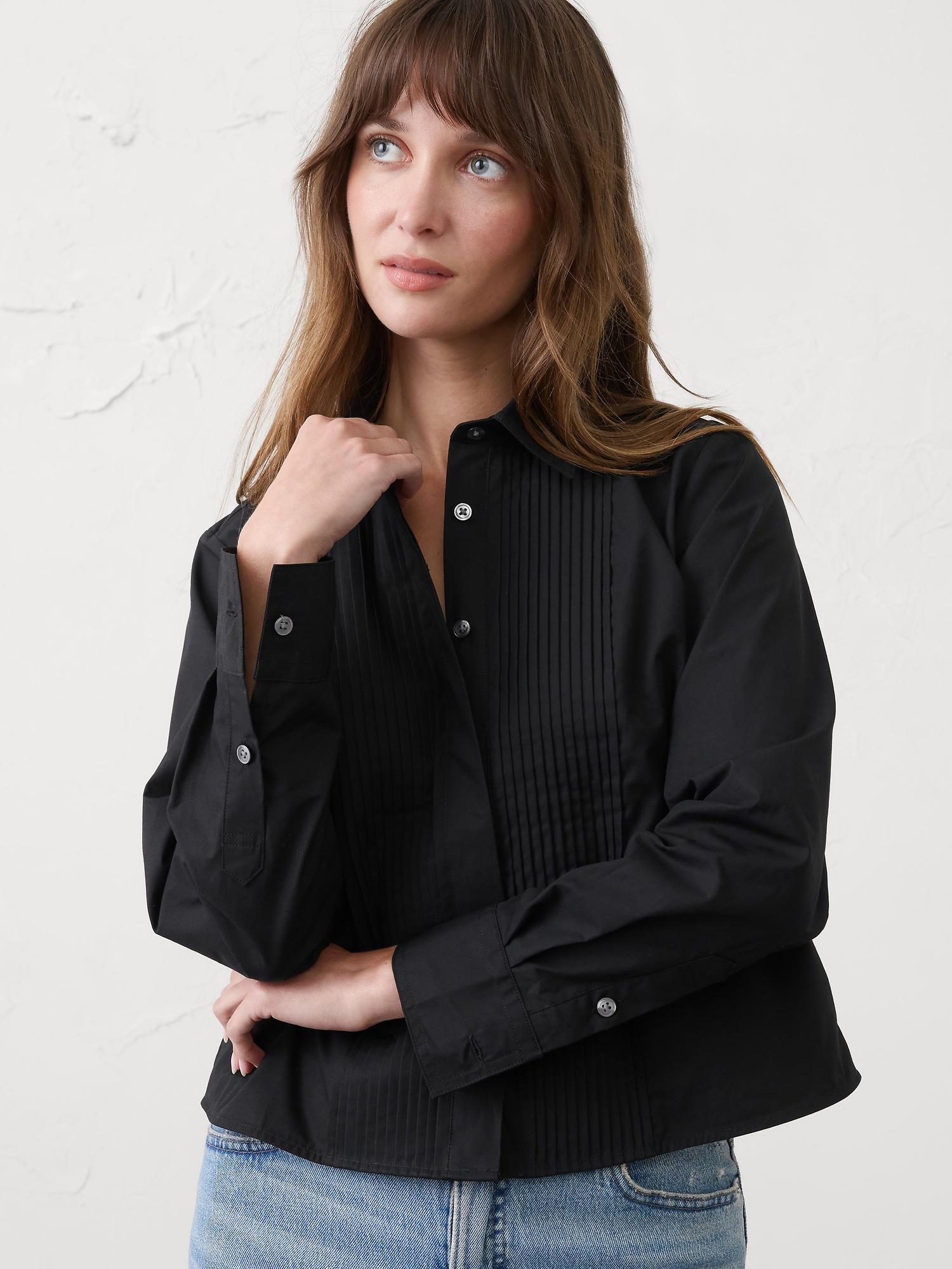 refined pleated shirt
