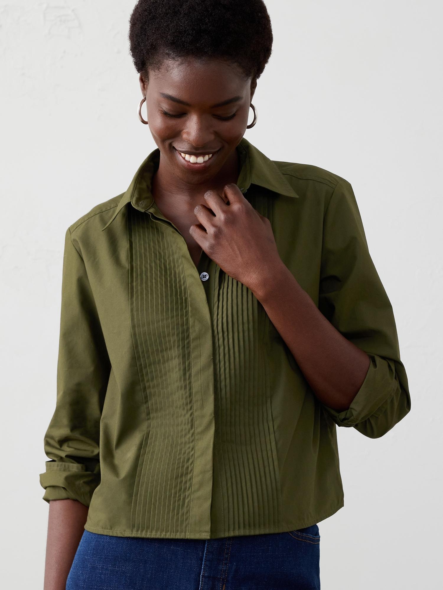 refined pleated shirt